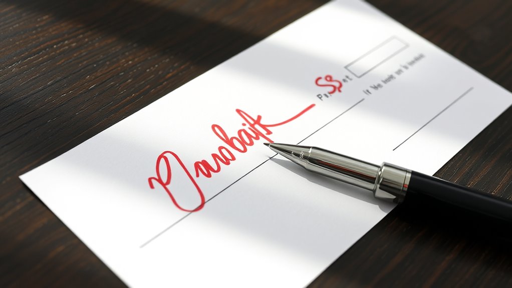 red ink checks generally allowed