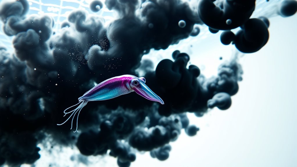 squids release ink for defense