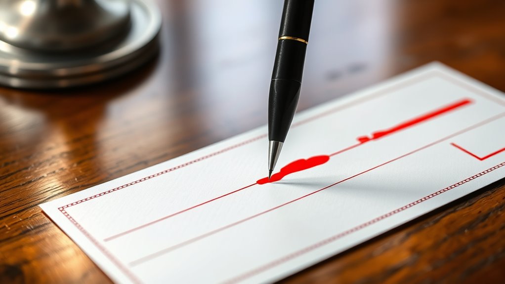 writing check in red